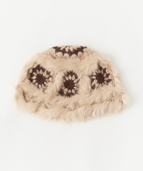 ROOPTOKYO（ループトウキョウ）の「ファー 花柄バケットハット（ハット・レディース・ホワイト系2/ホワイト系/ホワイト系5/ホワイト系3/ピンク系/ホワイト系4・FREE）」の17枚目の写真