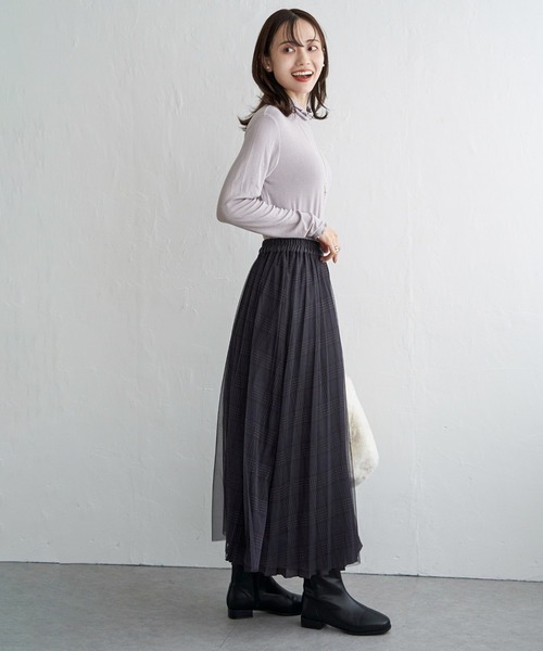 ikka(イッカ)の「ハイネックテレコ長袖プルオーバー(Tシャツ/カットソー・レディース・オフホワイト/グレー/シルバー/ブラック・S/M/L)」の13枚目の写真