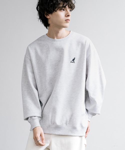 KANGOL（カンゴール）の「新色追加 KANGOL カンゴール 別注コラボ オーバーサイズ裏起毛ワンポイントロゴ刺繍スウェット（スウェット・メンズ・ベージュ/チャコール/ネイビー/グリーン/ピンク/レッド/グレー系1/ホワイト/ブルー/杢グレー/グレー系/ブラック/アイボリー/ホワイト系/ブラウン/ライトグレー・M/L/XL）」の17枚目の写真