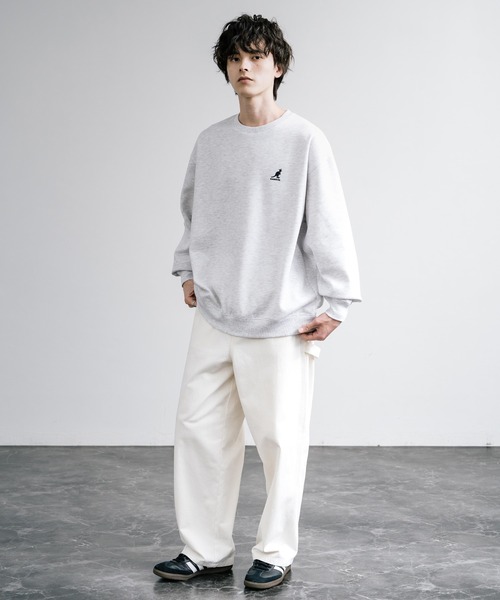 KANGOL（カンゴール）の「新色追加 KANGOL カンゴール 別注コラボ オーバーサイズ裏起毛ワンポイントロゴ刺繍スウェット（スウェット・メンズ・ベージュ/チャコール/ネイビー/グリーン/ピンク/レッド/グレー系1/ホワイト/ブルー/杢グレー/グレー系/ブラック/アイボリー/ホワイト系/ブラウン/ライトグレー・M/L/XL）」の20枚目の写真