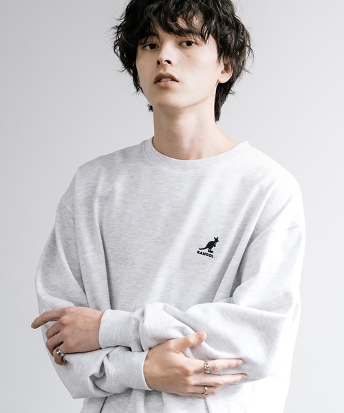 KANGOL（カンゴール）の「新色追加 KANGOL カンゴール 別注コラボ オーバーサイズ裏起毛ワンポイントロゴ刺繍スウェット（スウェット・メンズ・ベージュ/チャコール/ネイビー/グリーン/ピンク/レッド/グレー系1/ホワイト/ブルー/杢グレー/グレー系/ブラック/アイボリー/ホワイト系/ブラウン/ライトグレー・M/L/XL）」の21枚目の写真
