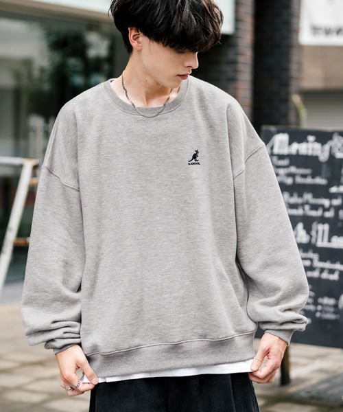 KANGOL（カンゴール）の「新色追加 KANGOL カンゴール 別注コラボ オーバーサイズ裏起毛ワンポイントロゴ刺繍スウェット（スウェット・メンズ・ベージュ/チャコール/ネイビー/グリーン/ピンク/レッド/グレー系1/ホワイト/ブルー/杢グレー/グレー系/ブラック/アイボリー/ホワイト系/ブラウン/ライトグレー・M/L/XL）」の22枚目の写真