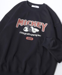 Disney | Disney/ディズニー ミッキー 裏起毛シャギーボア カレッジ オーバーサイズ スウェット レディース トレーナー(スウェット)
