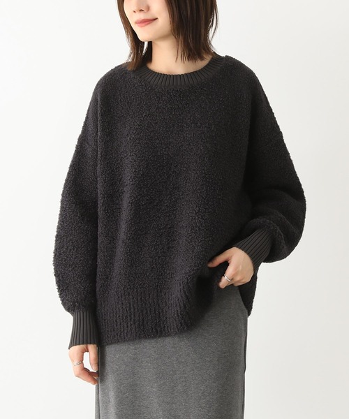 n'OrLABEL（ノアールレーベル）の「【機能素材】『配色ブークレニットプルオーバー』（ニット/セーター・レディース・ブルー/アイボリー/ボルドー/ライトグレー/チャコール・FREE）」の4枚目の写真