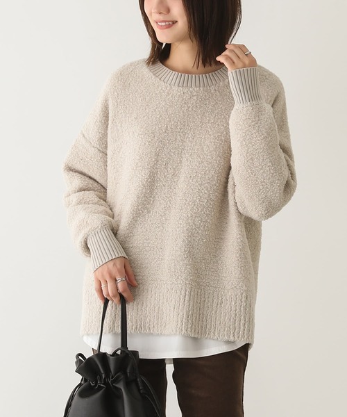 n'OrLABEL（ノアールレーベル）の「【機能素材】『配色ブークレニットプルオーバー』（ニット/セーター・レディース・ブルー/アイボリー/ボルドー/ライトグレー/チャコール・FREE）」の13枚目の写真