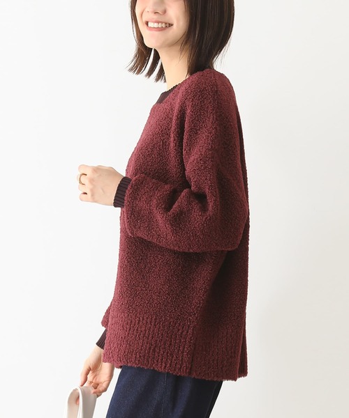 n'OrLABEL（ノアールレーベル）の「【機能素材】『配色ブークレニットプルオーバー』（ニット/セーター・レディース・ブルー/アイボリー/ボルドー/ライトグレー/チャコール・FREE）」の18枚目の写真