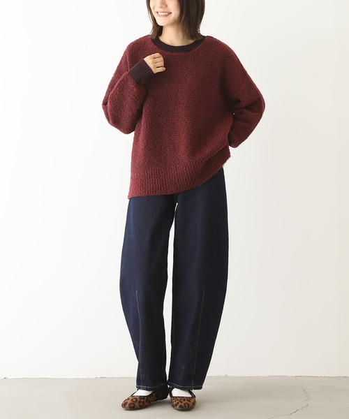 n'OrLABEL（ノアールレーベル）の「【機能素材】『配色ブークレニットプルオーバー』（ニット/セーター・レディース・ブルー/アイボリー/ボルドー/ライトグレー/チャコール・FREE）」の19枚目の写真
