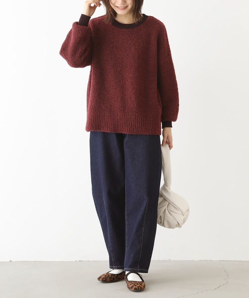 n'OrLABEL（ノアールレーベル）の「【機能素材】『配色ブークレニットプルオーバー』（ニット/セーター・レディース・ブルー/アイボリー/ボルドー/ライトグレー/チャコール・FREE）」の20枚目の写真