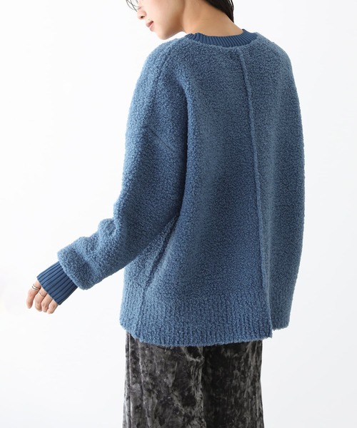 n'OrLABEL（ノアールレーベル）の「【機能素材】『配色ブークレニットプルオーバー』（ニット/セーター・レディース・ブルー/アイボリー/ボルドー/ライトグレー/チャコール・FREE）」の7枚目の写真