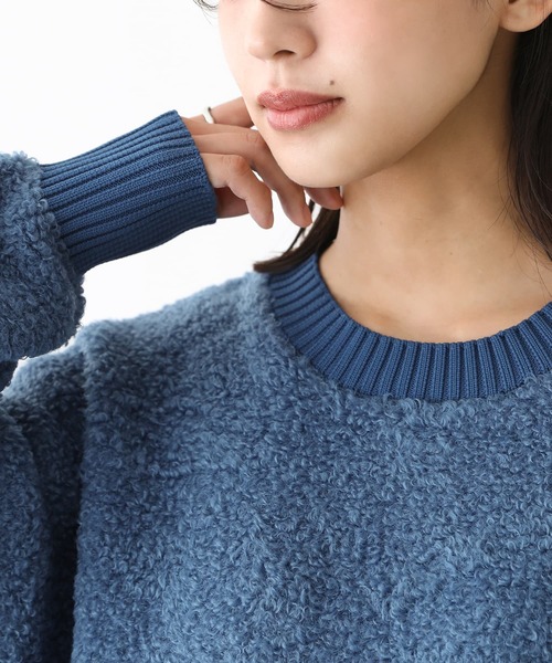 n'OrLABEL（ノアールレーベル）の「【機能素材】『配色ブークレニットプルオーバー』（ニット/セーター・レディース・ブルー/アイボリー/ボルドー/ライトグレー/チャコール・FREE）」の10枚目の写真