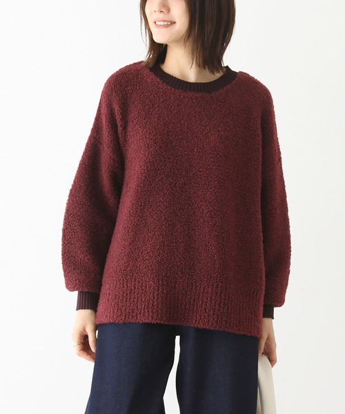 n'OrLABEL（ノアールレーベル）の「【機能素材】『配色ブークレニットプルオーバー』（ニット/セーター・レディース・ブルー/アイボリー/ボルドー/ライトグレー/チャコール・FREE）」の17枚目の写真