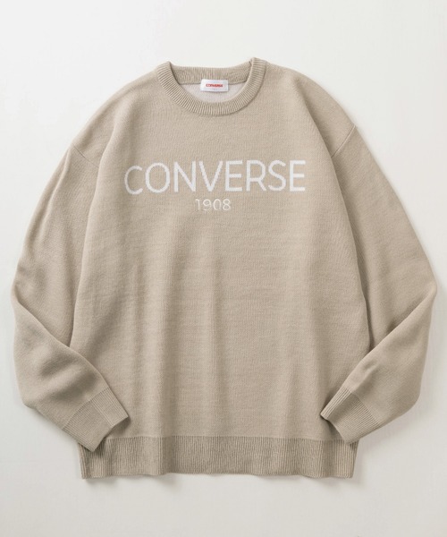 CONVERSE(コンバース)の「【0】【CONVERSE/コンバース】ブランドロゴ マルチグラフィック ジャガード織デザイン クルーネック長袖ニット/ ビッグシルエット/セーター(ニット/セーター・メンズ・チャコールグレー/ブラック/スミクロ/グレイッシュベージュ/アイボリー/サックスブルー/クリーム/ブラック系その他・XL/L/M)」の8枚目の写真