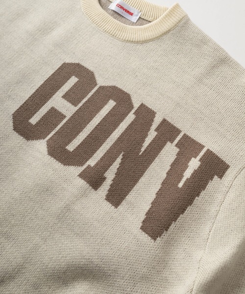 CONVERSE(コンバース)の「【0】【CONVERSE/コンバース】ブランドロゴ マルチグラフィック ジャガード織デザイン クルーネック長袖ニット/ ビッグシルエット/セーター(ニット/セーター・メンズ・チャコールグレー/ブラック/スミクロ/グレイッシュベージュ/アイボリー/サックスブルー/クリーム/ブラック系その他・XL/L/M)」の16枚目の写真