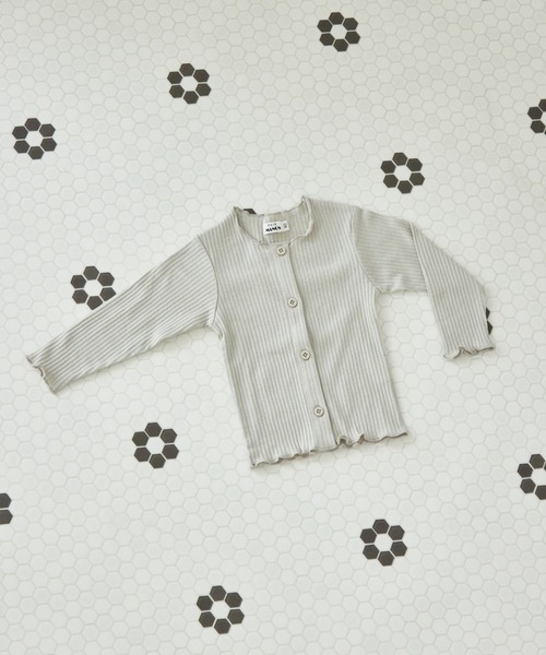 pairmanon（ペアマノン）の「【ベビー】リブコットン素材 長袖 カーディガン（カーディガン/ボレロ・キッズ・ブラック/アイボリー/モカ/ベージュ・70/80）」の4枚目の写真