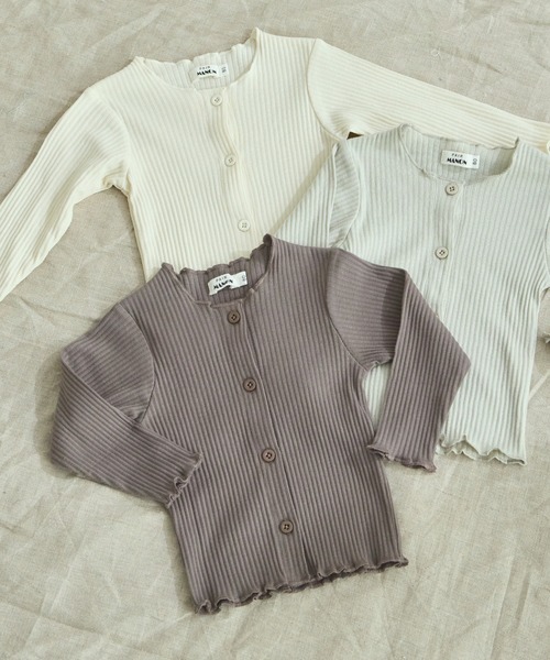 pairmanon（ペアマノン）の「【ベビー】リブコットン素材 長袖 カーディガン（カーディガン/ボレロ・キッズ・ブラック/アイボリー/モカ/ベージュ・70/80）」の3枚目の写真