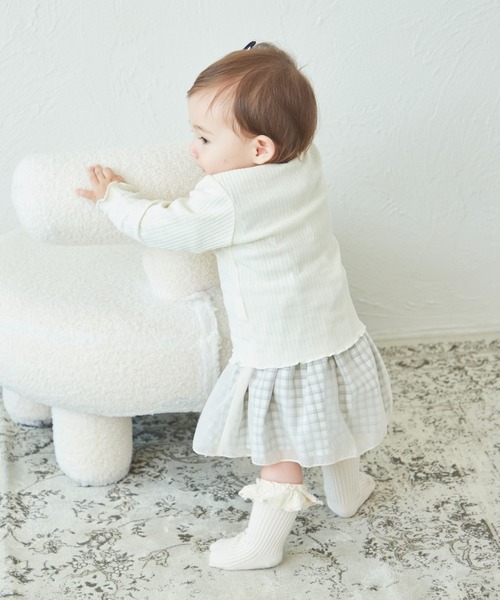 pairmanon（ペアマノン）の「【ベビー】リブコットン素材 長袖 カーディガン（カーディガン/ボレロ・キッズ・ブラック/アイボリー/モカ/ベージュ・70/80）」の14枚目の写真