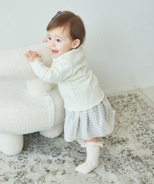 pairmanon（ペアマノン）の「【ベビー】リブコットン素材 長袖 カーディガン（カーディガン/ボレロ・キッズ・ブラック/アイボリー/モカ/ベージュ・70/80）」の15枚目の写真