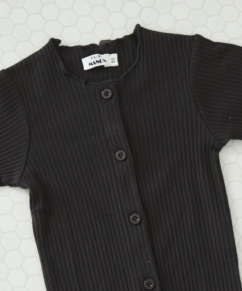 pairmanon（ペアマノン）の「【ベビー】リブコットン素材 長袖 カーディガン（カーディガン/ボレロ・キッズ・ブラック/アイボリー/モカ/ベージュ・70/80）」の6枚目の写真