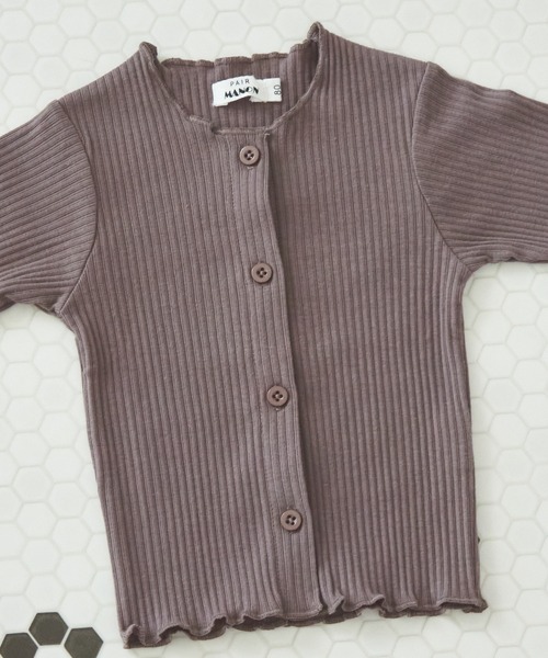 pairmanon（ペアマノン）の「【ベビー】リブコットン素材 長袖 カーディガン（カーディガン/ボレロ・キッズ・ブラック/アイボリー/モカ/ベージュ・70/80）」の9枚目の写真