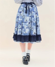 axes femme POETIQUE | コラージュプリントフリルスカート(スカート)