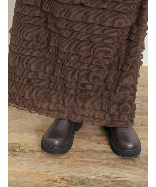 Samansa Mos2(サマンサ モスモス)の「シャーリングフリルナロースカート(スカート・レディース・ブラウン/ブラック/オフホワイト・F)」の15枚目の写真