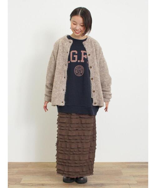 Samansa Mos2(サマンサ モスモス)の「シャーリングフリルナロースカート(スカート・レディース・ブラウン/ブラック/オフホワイト・F)」の18枚目の写真