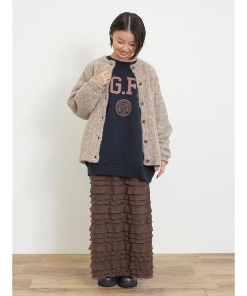 Samansa Mos2(サマンサ モスモス)の「シャーリングフリルナロースカート(スカート・レディース・ブラウン/ブラック/オフホワイト・F)」の19枚目の写真