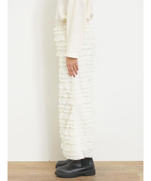 Samansa Mos2(サマンサ モスモス)の「シャーリングフリルナロースカート(スカート・レディース・ブラウン/ブラック/オフホワイト・F)」の21枚目の写真