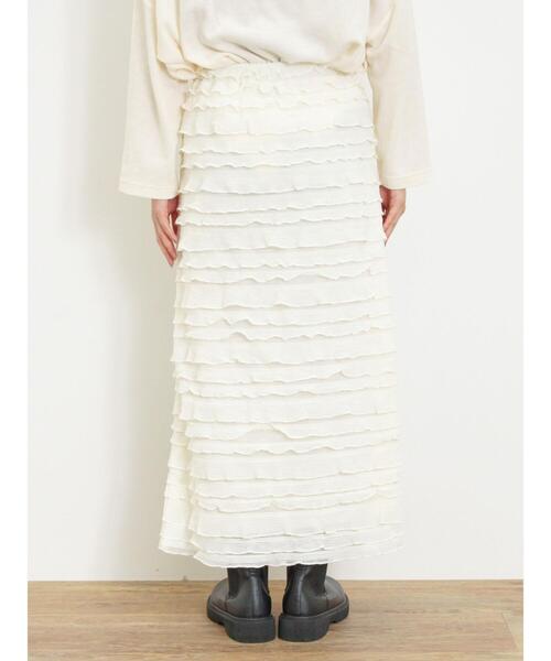 Samansa Mos2(サマンサ モスモス)の「シャーリングフリルナロースカート(スカート・レディース・ブラウン/ブラック/オフホワイト・F)」の22枚目の写真