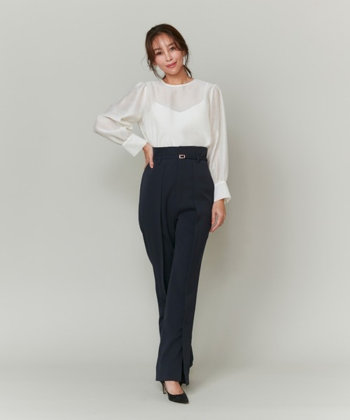 INED（イネド）の「トリクシオントロベルト付き2WAYパンツ《ROBE SUPERIOR CLOSET》【セットアップ対応】（その他パンツ・レディース・ネイビー・7号/9号/11号）」の2枚目の写真