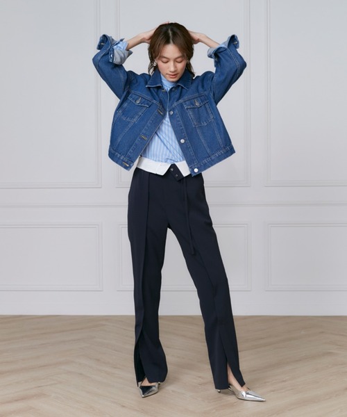 INED（イネド）の「トリクシオントロベルト付き2WAYパンツ《ROBE SUPERIOR CLOSET》【セットアップ対応】（その他パンツ・レディース・ネイビー・7号/9号/11号）」の10枚目の写真