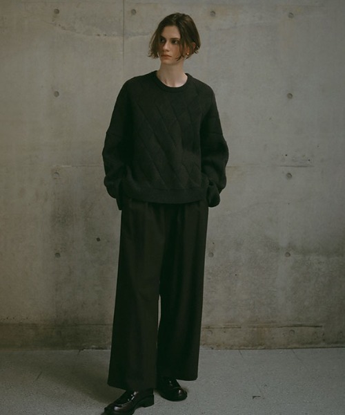 クロスパターンボクシーニットプルオーバー（ニット/セーター）｜ETRE