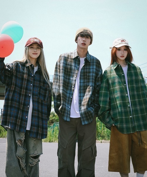 MGV（エムジーヴィー）の「チェック柄フランネルシャツ（シャツ/ブラウス・メンズ・ブラウン/ブルー/グリーン・MEDIUM/X-LARGE/LARGE）」の4枚目の写真