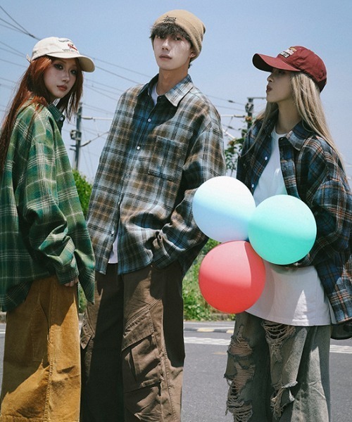 MGV（エムジーヴィー）の「チェック柄フランネルシャツ（シャツ/ブラウス・メンズ・ブラウン/ブルー/グリーン・MEDIUM/X-LARGE/LARGE）」の8枚目の写真