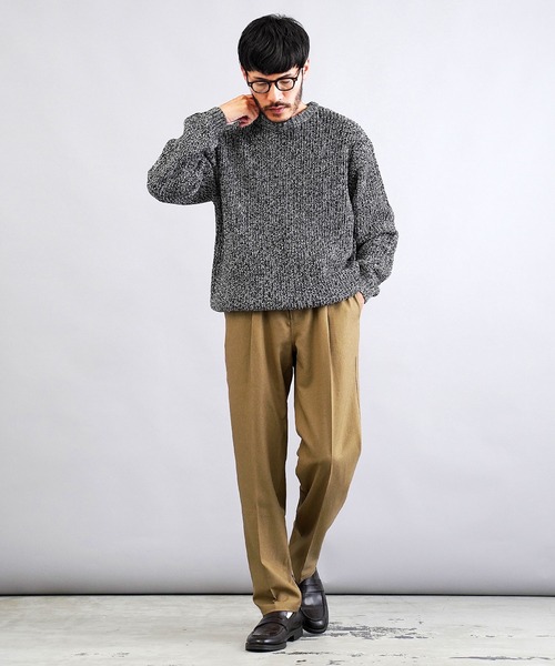 jiggys shop（ジギーズショップ）の「ウール調ワンタックセミワイドパンツ スラックス（その他パンツ・メンズ・チャコールグレー/ブラック/ブラウン・SMALL/MEDIUM/LARGE/X-LARGE）」の12枚目の写真