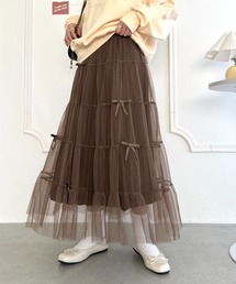 メニーリボンチュールティアードスカート