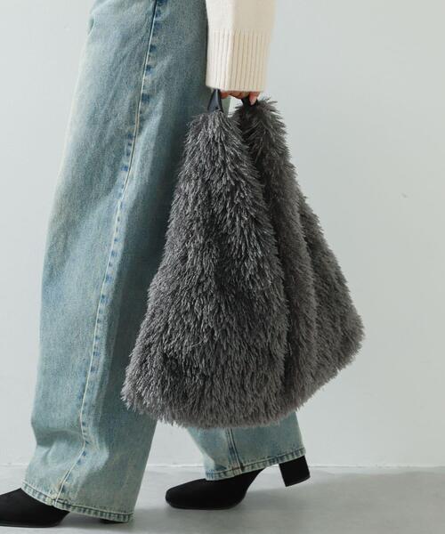 SENSE OF PLACE by URBAN RESEARCH（センスオブプレイスバイアーバンリサーチ）の「ボアトートバッグ（トートバッグ・レディース・アイボリー/グレー・ONE）」の2枚目の写真