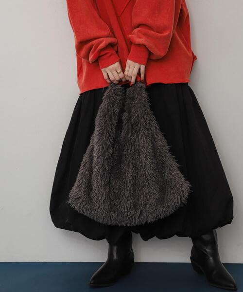 SENSE OF PLACE by URBAN RESEARCH（センスオブプレイスバイアーバンリサーチ）の「ボアトートバッグ（トートバッグ・レディース・アイボリー/グレー・ONE）」の7枚目の写真