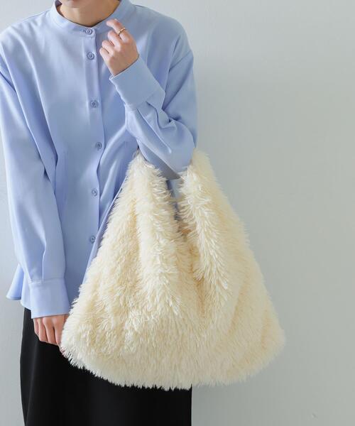 SENSE OF PLACE by URBAN RESEARCH（センスオブプレイスバイアーバンリサーチ）の「ボアトートバッグ（トートバッグ・レディース・アイボリー/グレー・ONE）」の16枚目の写真