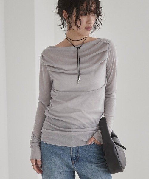 ドレープ オフショルトップス（Tシャツ/カットソー）｜ANGIE（アンジー