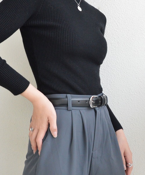 styiro（スタイロ）の「【牛革】ユニセックス ヴィンテージシルバーバックルレザーベルト メンズ レディース（ベルト・レディース・ブラック/ブラウン・95cm/110cm/105cm/100cm）」の7枚目の写真