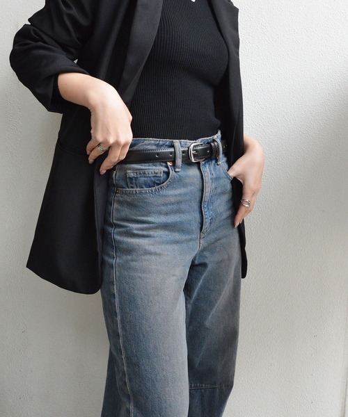 styiro（スタイロ）の「【牛革】ユニセックス ヴィンテージシルバーバックルレザーベルト メンズ レディース（ベルト・レディース・ブラック/ブラウン・95cm/110cm/105cm/100cm）」の19枚目の写真