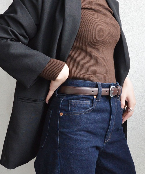 styiro（スタイロ）の「【牛革】ユニセックス ヴィンテージシルバーバックルレザーベルト メンズ レディース（ベルト・レディース・ブラック/ブラウン・95cm/110cm/105cm/100cm）」の21枚目の写真