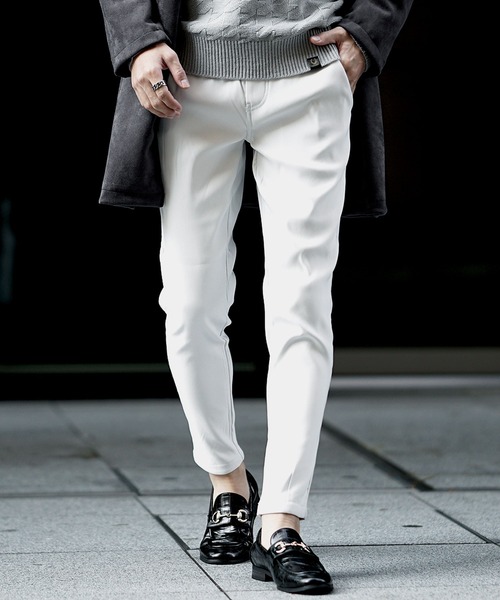 裏起毛ストレッチスキニーパンツ メンズ イージーパンツ チノパンツ