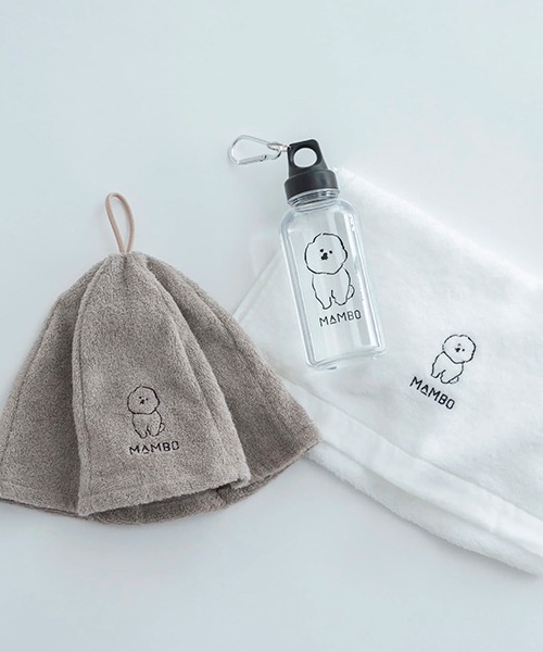 MAMBO(マンボ)の「MAMBO 刺繍 フェイスタオル(タオル・レディース・ホワイト/グレー・MEDIUM)」の1枚目の写真