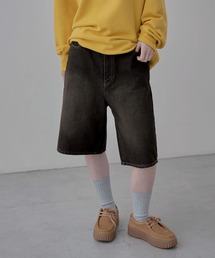 オーバーダイデニムハーフパンツ