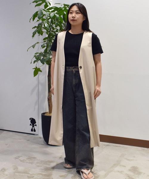 ムラサキスポーツ(ムラサキスポーツ)の「RIKKA FEMME/リッカファム ロングジレベスト RF25SS23(ベスト・レディース・ブラック/ベージュ・FREE)」の9枚目の写真