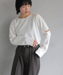 【cheriella】ジョーゼットカットアウトロンT GEORGETTE CUTOUT LONG TEE