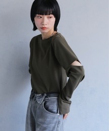cheriella | 【cheriella】ジョーゼットカットアウトロンT GEORGETTE CUTOUT LONG TEE(Tシャツ/カットソー)