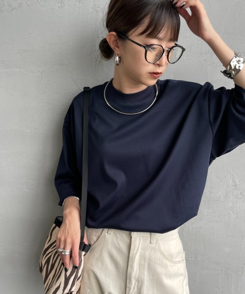JEANS FACTORY （ジーンズファクトリー）の「[THE SHINZONE/ザ シンゾーン] スマートTシャツ（Tシャツ/カットソー・レディース・ネイビー/ホワイト・0）」の2枚目の写真